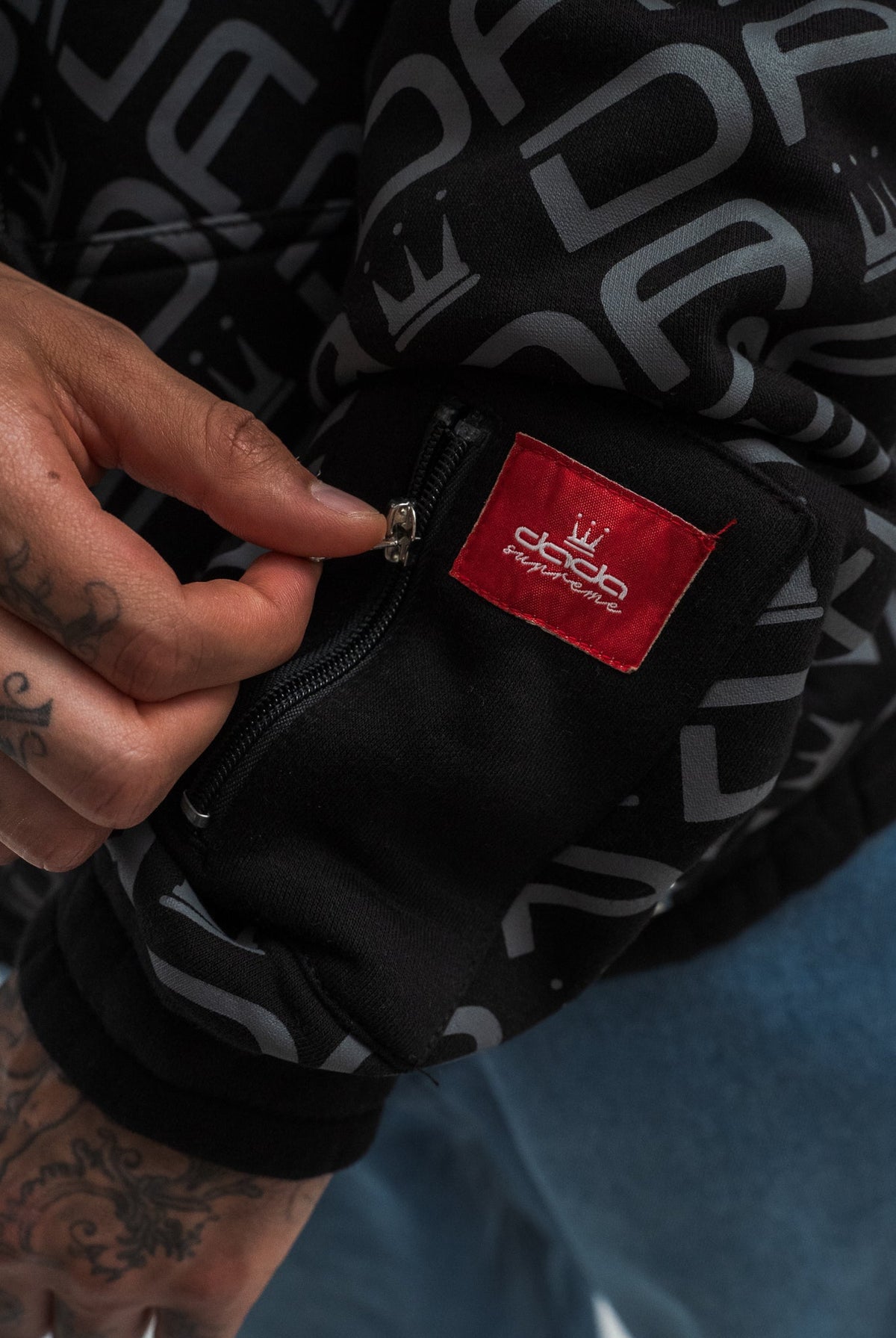 Dada Supreme All Over Zip Hoodie Black