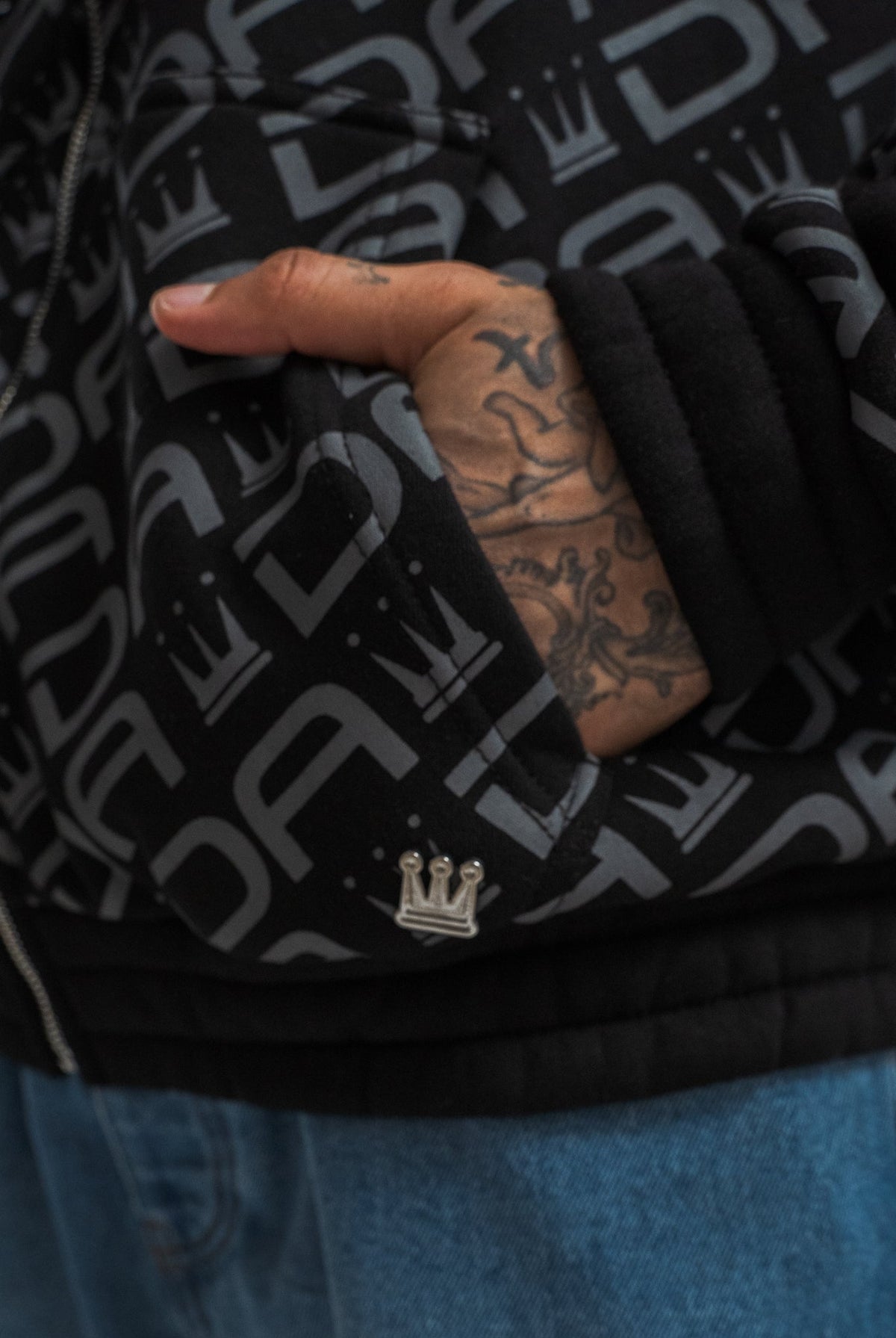 Dada Supreme All Over Zip Hoodie Black