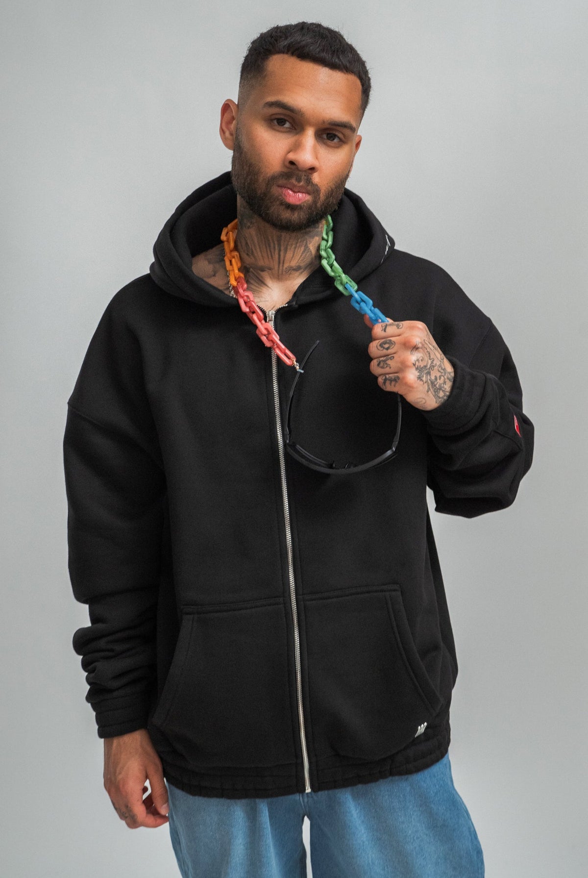 Dada Supreme Basic Logo Zip Hoodie Black
