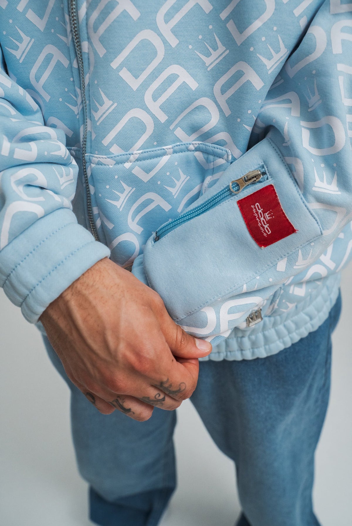 Dada Supreme All Over Zip Hoodie Baby Blue