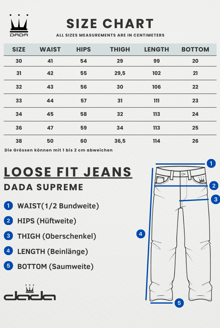 DADA Supreme Minimalist Loose Fit Jeans Raw Blue - Soulsideshop