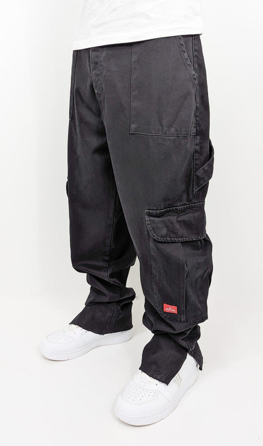 DADA Supreme Cut Off Cargo Baggy Jeans Black