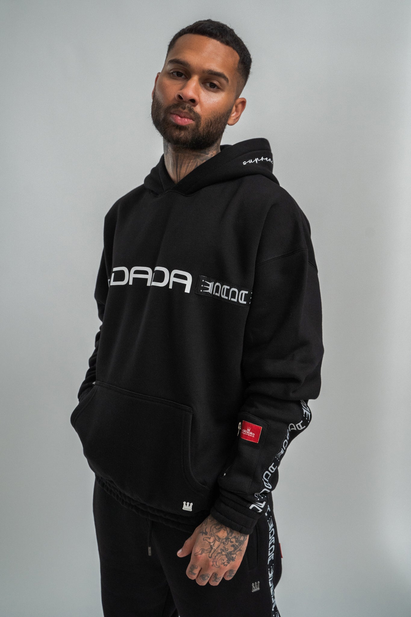 Dada Supreme Taping Hoodie Black