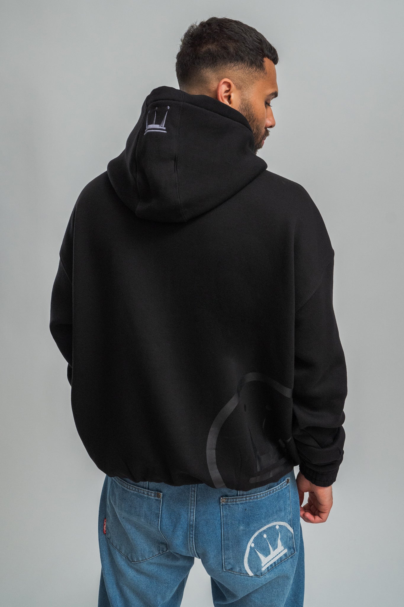 Black big hoodie online