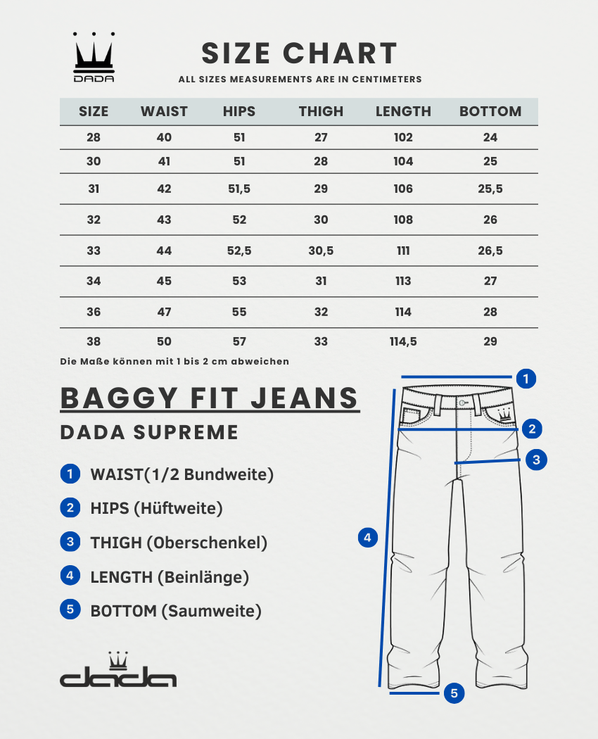 Dada Supreme Goth Letters Baggy Jeans Blue - Soulsideshop