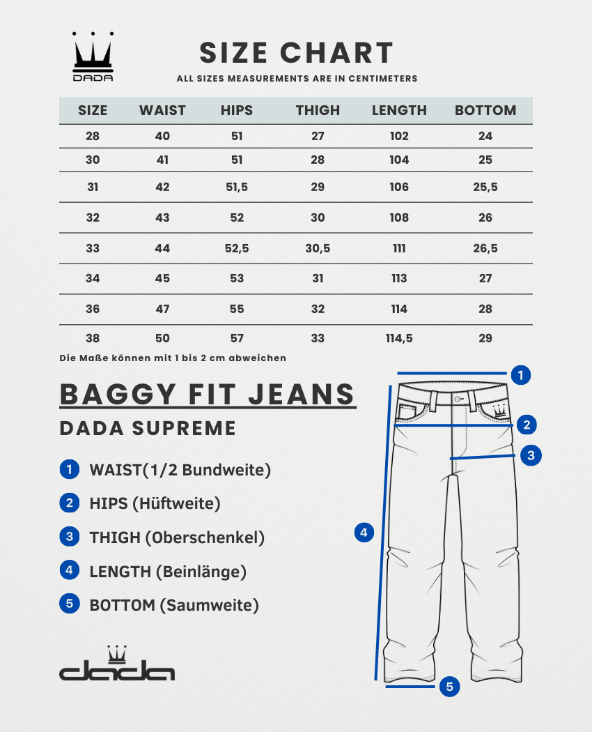 Dada Supreme Embo Baggy Jeans Raw Indigo - Soulsideshop