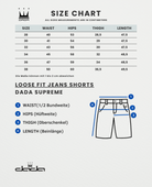 Dada Supreme Coin Crown Loose Fit Jeans Shorts Washed Blue - Soulsideshop