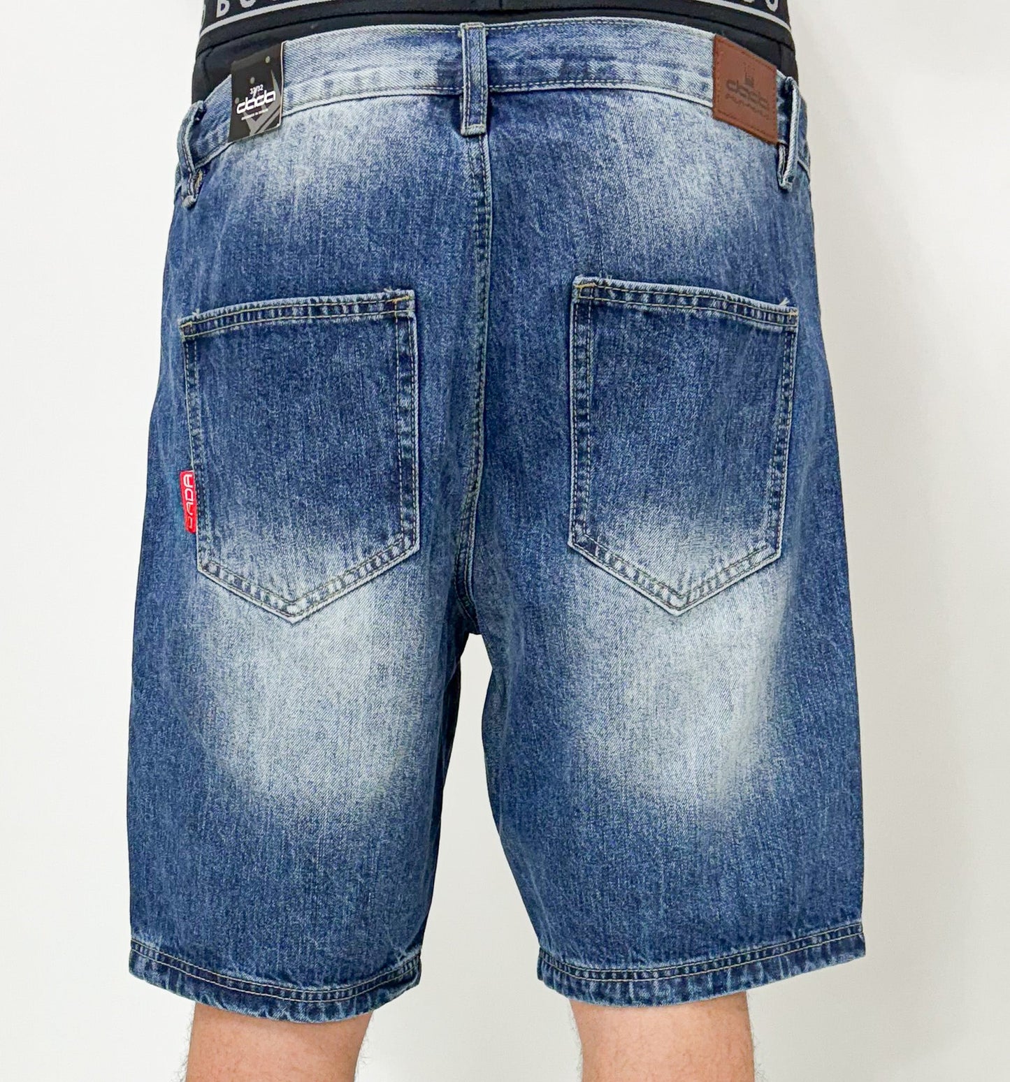 Dada Supreme Front Logo Jeans Shorts Intense Washed Blue