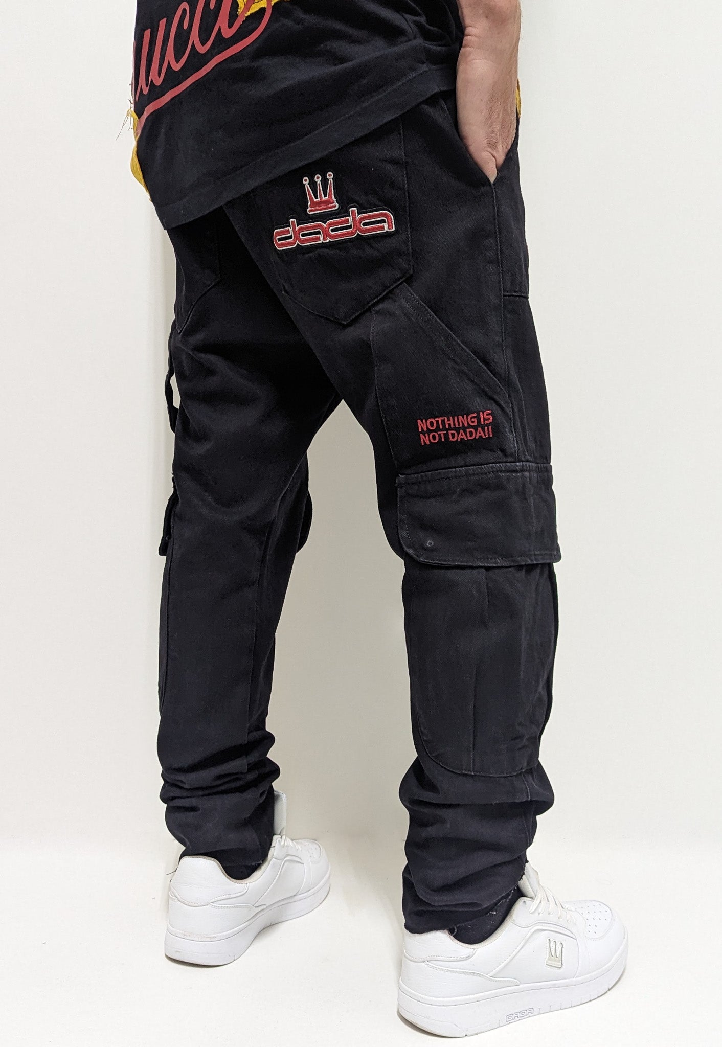 DADA Supreme Worker Slim Cargo Jeans Black