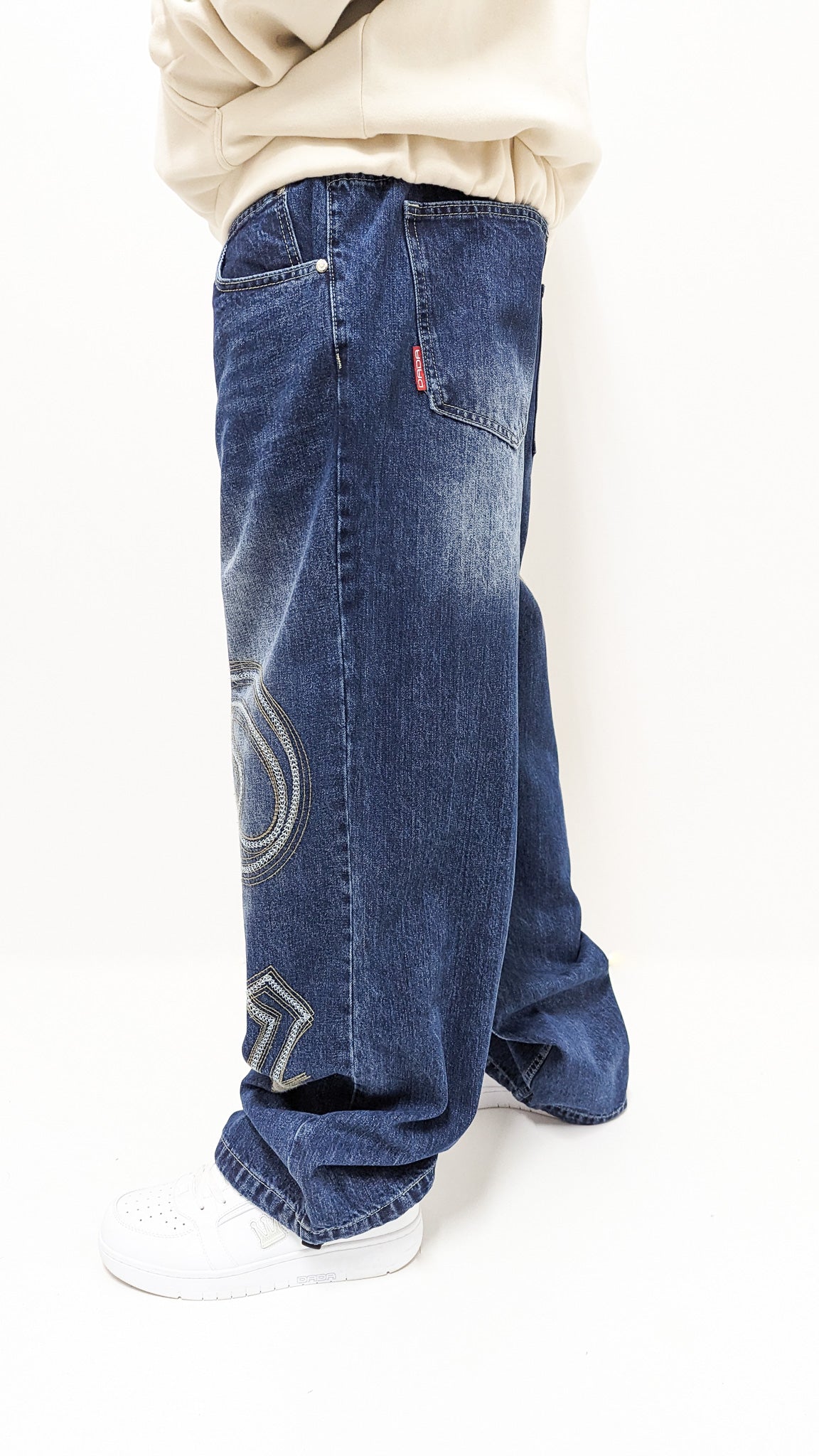 Dada Supreme Goth Letters Baggy Jeans Blue - Soulsideshop