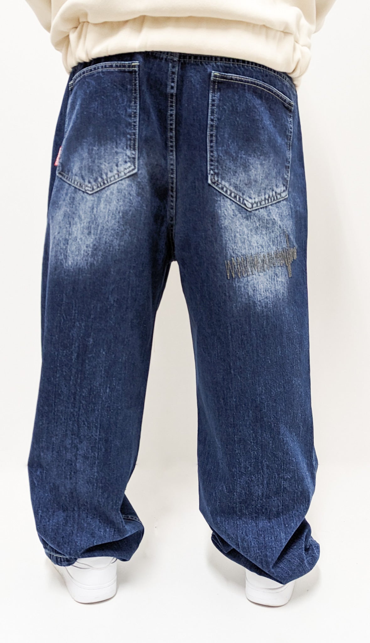 Dada Supreme Goth Letters Baggy Jeans Blue - Soulsideshop