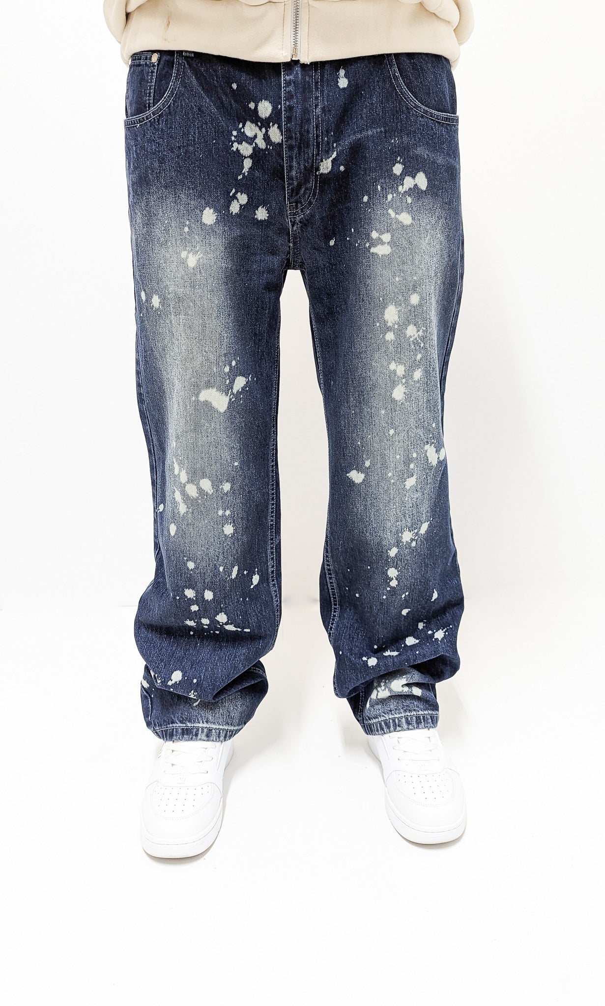 Dada Supreme Splatter Loose Fit Jeans Intense Blue