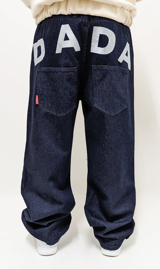 Dada Supreme Backside Embo Baggy Jeans Raw Indigo - Soulsideshop