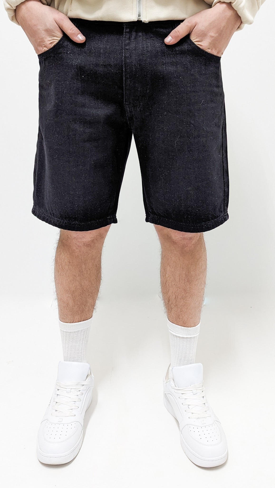 Dada Supreme Coin Crown Loose Fit Jeans Shorts Black - Soulsideshop